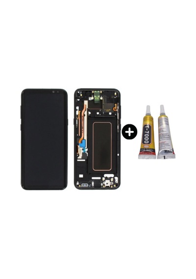 Samsung Galaxy S8 Plus Sm-g955 Uyumlu Çıtalı Yan Sanayidir Lcd Ekran Dokunmatik Siyah + B7000