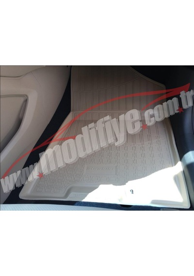 Hyundaı Tucson 2015-2020 Arası Kauçuk Havuzlu Bej Paspas