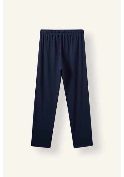 Defacto New Regular Fit Beli Bağcıklı Düz Paça Pijama Altı J0321ax26aunv135 Lacivert-nv135