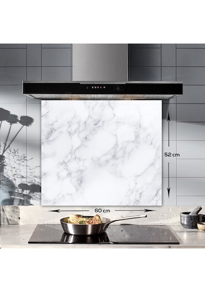 Decorita Klasik Mermer Desenli  Cam Ocak Arkası Koruyucu  52x60cm