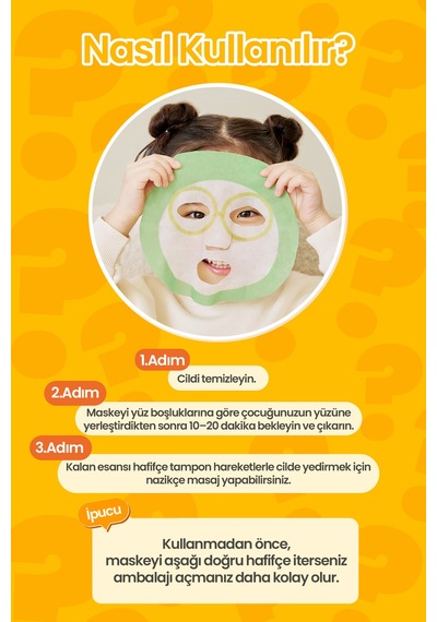 Çocuklara Özel Cilde Serinletici Etki Sunan Yaprak Maske Atopalm Froggy Mask Pack Kids
