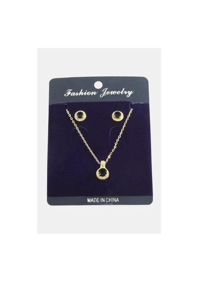 Yuvarlak Zirkon Taşlı Set Kolye Çok Renkli 79172955