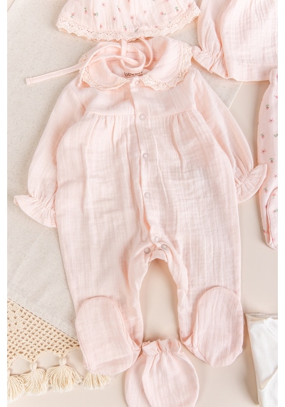 Babymod Müslin Premium Kalite 100% Pamuk 10'lu Kız Bebek Hastane Çıkışı Pembe