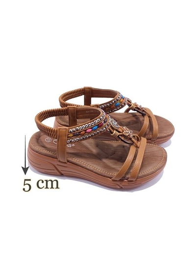 Guja 25y154-2 Cy Camel Kadın Yazlık Deri Sandalet