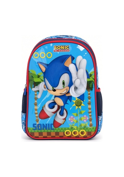 Sonic Mavi Kirpi İlkokul Okul Çantası Çocuk Öğrenci Sırt Çantası Karakter Temalı 35 X 25 X 16 Çok Renkli