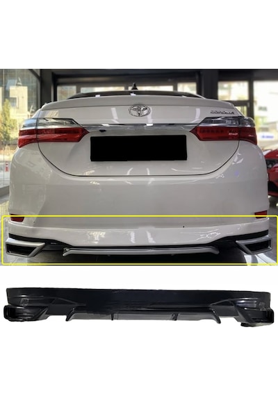 Toyota Corolla Custom Arka Ek Plastik Siyah Difüzör 2013 2014 2015 2016 2017 Arka-difizör-bodykit-ek