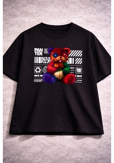 Yolo Street Oversize Siyah T-shirt 250 Gsm %100 Pamuk Renkli Teddy Bear Baskılı Streetwear Unisex Siyah Yolo Street Oversize Siyah T-shirt 250 Gsm %100 Pamuk Renkli Teddy Bear Baskılı Streetwear Unisex Siyah
