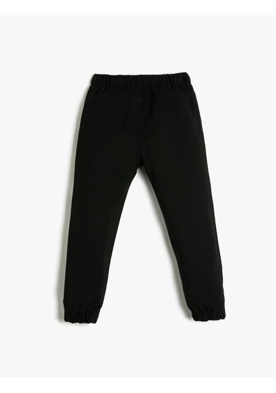 Koton Basic Jogger Kargo Pantolon Beli Bağlamalı Cepli Siyah 3skb40050tw Siyah