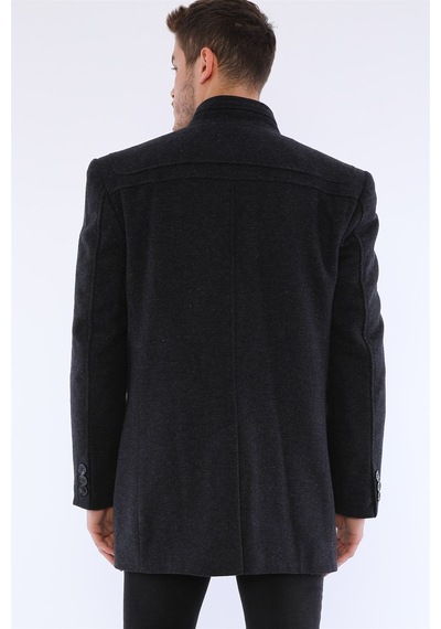Plt8387 Dewberry Erkek Palto-desenli Lacivert Desenli Lacivert