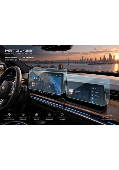 Bmw İ7 Multimedya Ve Sağ Yolcu Ekranı Ekran Koruyucu 9h Nano 2026-2027