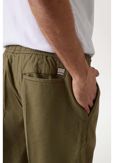 Guess Erkek Keten Karışımlı Slim Fit Pantolon M5gb79wh4ea Yeşil
