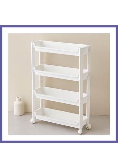 Bezos 4 Katlı Tekerlekli Sepet Organizer Raf 465x145x670mm Nıda Çok Renkli