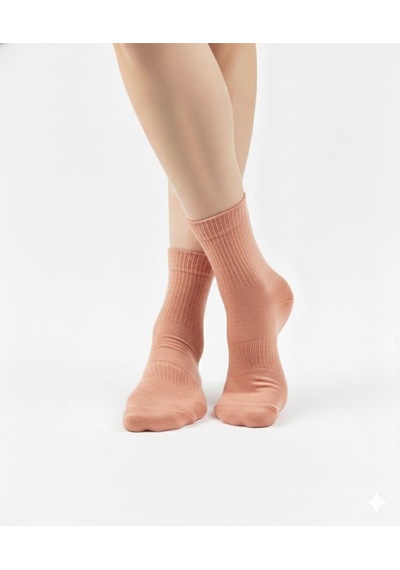 Ozzy Socks Kadın 4 Çift Bambu Lastiksiz Sıkmayan Diabetik Bilek Çorap Somon