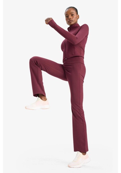 Defacto Defactofit Flare Fit İspanyol Paça Standart Boy Ultra Soft Sporcu Pantolon B3988ax25aubr232 Bordo