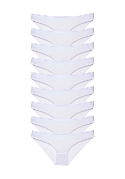 9 Adet Süper Eko Set Likralı Kadın Slip Külot Beyaz Çok Renkli