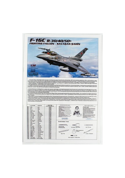 Ht 060, 1/32 F-16c B-30/40/50+ Plasik Maketi