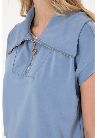 U.S. Polo Assn. Kadın Mavi Modal Karışımlı Polo Yaka Tişört 50300738-VR036
