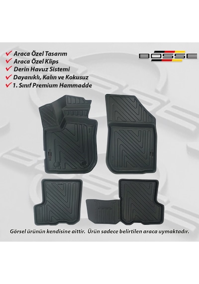 Dacia Sandero Paspas Araca Özel 2008 2020 BOSSE 3D Havuzlu Oto Paspas