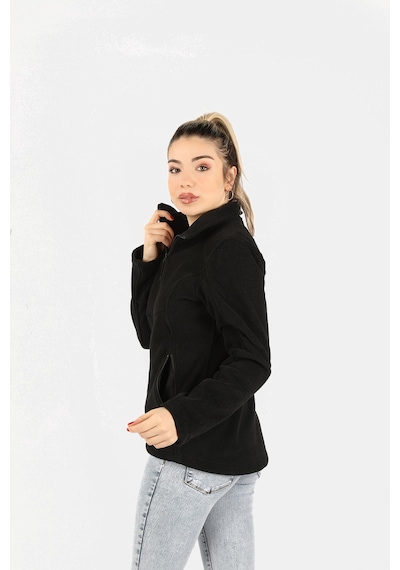 Kadın Balıkçı Fermuarlı Sweatshirt Siyah