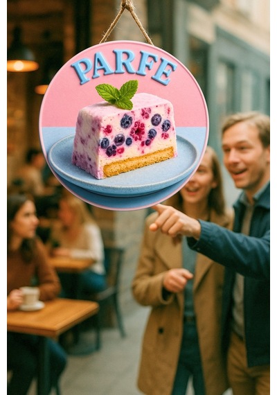 Parfe Temalı İpli Ahşap Kapı Duvar Süsü, Pastane, Tatlı Dükkanı, Cafe Tablo Dekoru