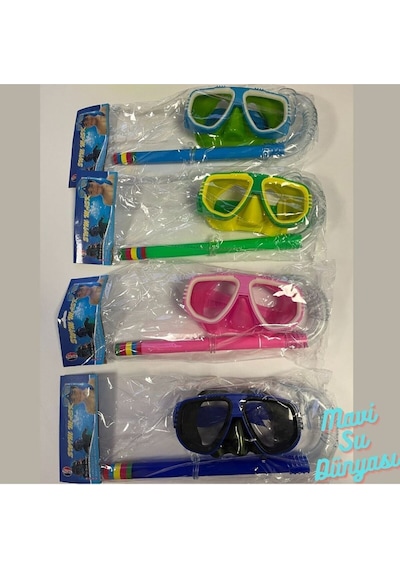 Çocuk Şnorkel Set 3 İle 7 Yaş Arası Deniz Ve Havuz Maske Seti Lacivert