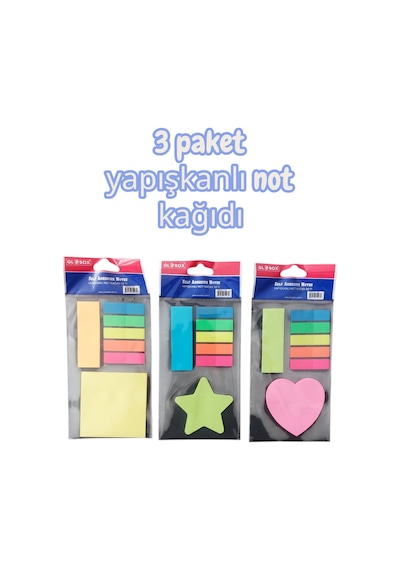 3 Paket Yapışkanlı Not Kağıdı