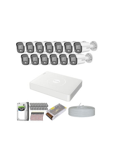 HIKVISION COLORVU GECE-KARANLIKTA 7/24 RENKLİ 13 KAMERALI SET 1TB