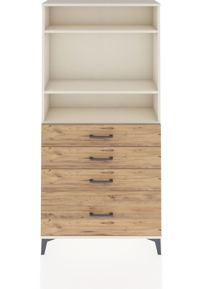Arges Dolap 3 Raflı 4 Çekmeceli 88x30x182 Aytaşı-çam Aytaşı