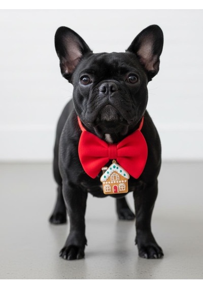 Ginger Home Küçük Irk Köpek Papyon Tasması Kırmızı Fiyonk Boyun Aksesuarı Noel Temalı Köpek Süsü