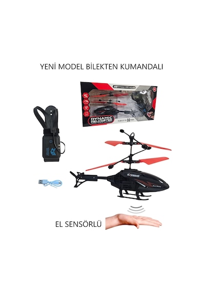 1. Kalite El Kumandalı Ve El Sensörlü Parmakla Yükseltilebilen Helikopter Şarj Edilebilir 20 Cm.