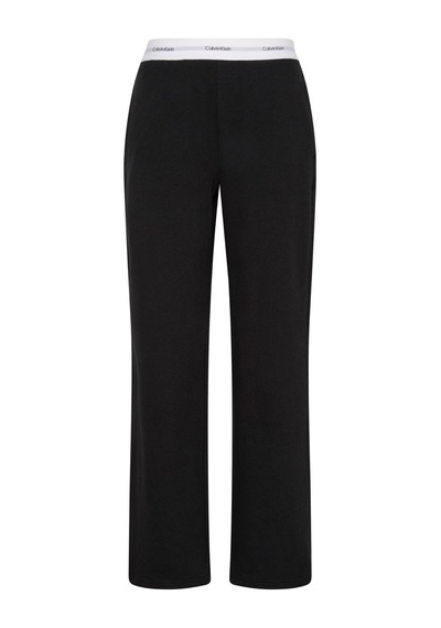 Calvin Klein Kadın Logolu Siyah Jersey Pantolon-13821 Siyah