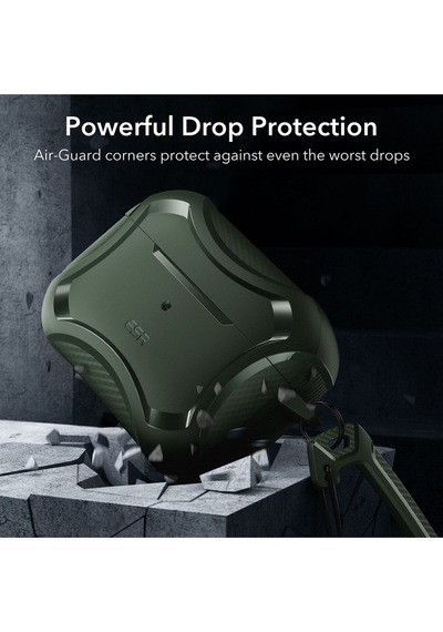 Apple AirPods Uyumlu Pro / Pro 2 Kılıf - Cyber Armor Tough Halolock Magsafe Kılıf Yeşil