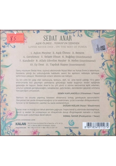 Plak Değildir Cd Dir Cd Sedat Anar Aşık Ölmez Yunusun İzinden