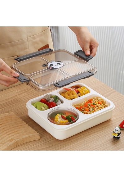 Kamp, Açık Piknik Ve Günlük Kullanım İçin Çevre Dostu Sızdırmaz Plastik Bento Kutusu Panda