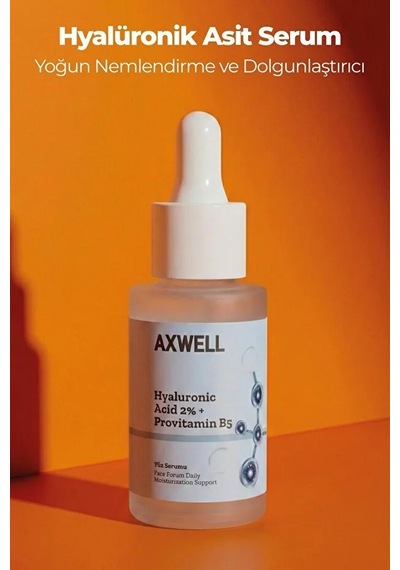 Axwell Premium Tüm Cilt Tipleri Için Yoğun Nemlendirme Bakım Serumu Hyaluronic Acid %2 B5 30 ML