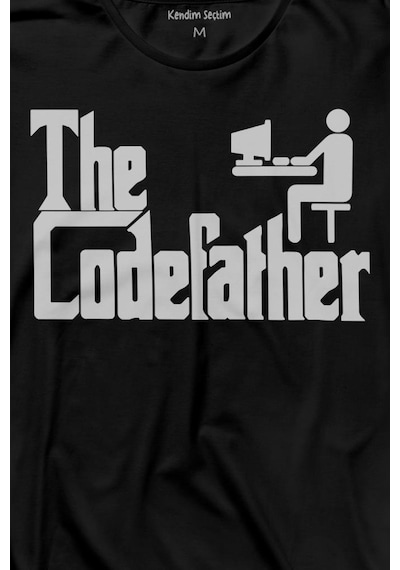 The Codefather Godfather Bilgisayar Code Korsan Hacker Yazılımcı Uzun Kollu Tişört Baskılı T-shirt 001