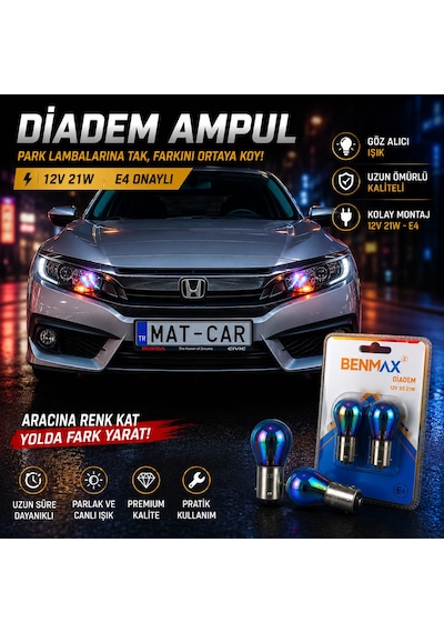 Premium Hologram Diadem Ampul Tek Duy 12v 93 21w E4 Amber Sinyal Ampulü Takımı 2 Adet Diadem Ampül Turuncu