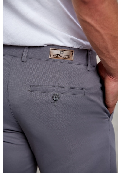 Hatemoğlu Gri D. Slim Fit Desenli Yandan Cep Kanvas Pantolon Gri Hatemoğlu Gri D. Slim Fit Desenli Yandan Cep Kanvas Pantolon Gri