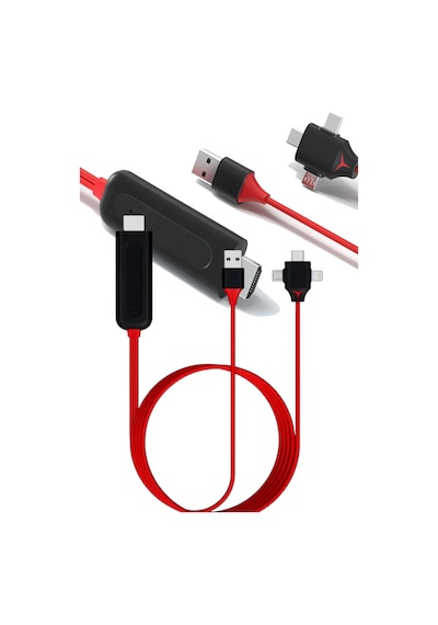 3in1 Micro Usb Type-c To Hdmı Görüntü Aktarıcı Kablo 1.5m Telefonu Televizyona Monitöre Aktarma