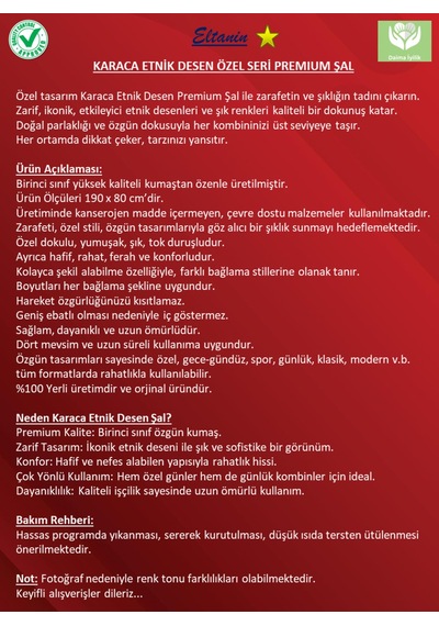 Premium Lux Original Etnik Desen Şal Vual İpek, 1. Sınıf, Hafif, Rahat, Şık, Tesettür Giyim Mavi - Lacivert