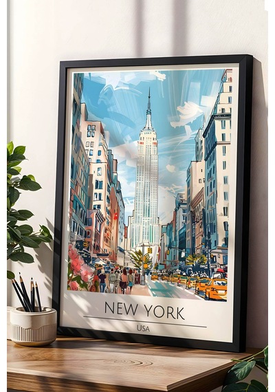 Abd New York Temalı Çerçeveli Tablo Travel Serisi Modern İllüstrasyon Şehir Manzarası Duvar Dekoru Siyah Abd New York Temalı Çerçeveli Tablo Travel Serisi Modern İllüstrasyon Şehir Manzarası Duvar Dekoru Siyah