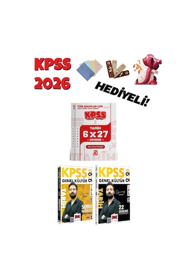 2026 Kpss Tarih Soru Bankası + 22 + 6 Deneme 3 Lü Set Bigelio Ve