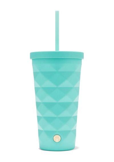 Starbucks Paslanmaz Çelik Pipetli İçecek Bardağı - Turkuaz - 560ml Turkuaz