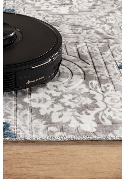 Villadia Home Textile Modern Desen Emboss Baskılı Kaymaz Taban Elit Şık Dört Mevsim Yıkanabilir Halı Yolluk Oturma Salon Odası Vd1097mavi Mavi