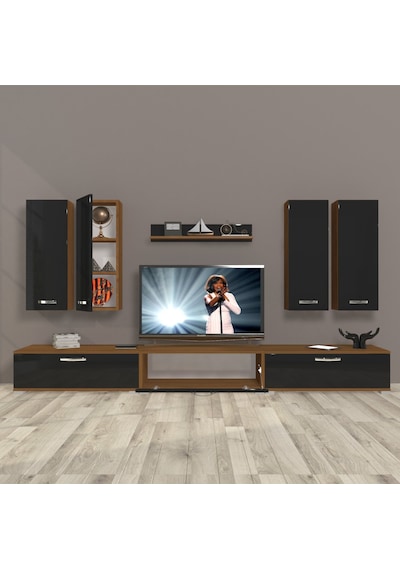 Decoraktiv Eko 8d Slm Tv Ünitesi Tv Sehpası Ceviz - Siyah