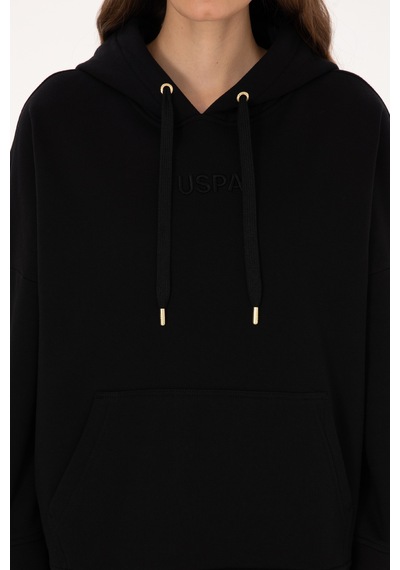 U.S. Polo Assn. Kadın Siyah Kapüşonlu Sweatshirt 50314938-VR046