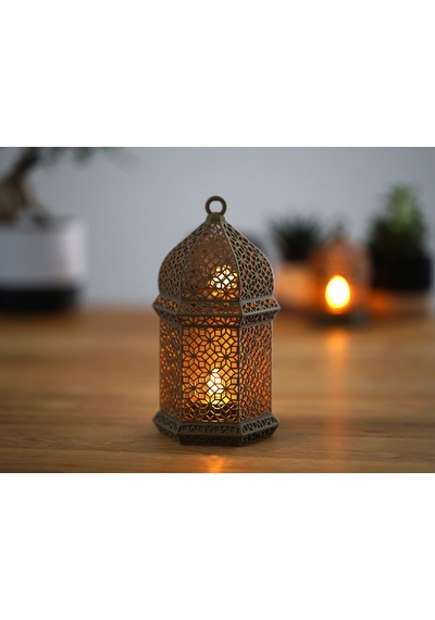 Arap Geometrik Desenli Fener Led Lamba Ve Tealight Mumluk Dekoratif Aydınlatma Diğer