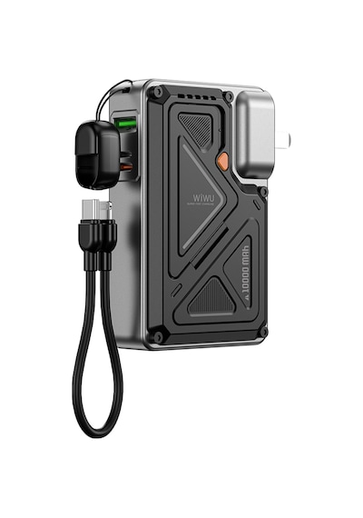 Wiwu Wi-p057 Knight Serisi Wireless Type-c&lightning Kablolu Standlı Pd Powerbank 35w 10000mah Siyah Siyah
