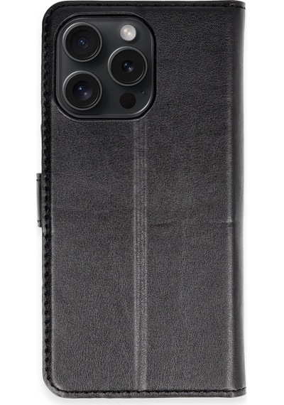 Apple  Uyumlu  iPhone 15 Pro Max Kılıf Trend S Plus Kapaklı Kılıf Siyah