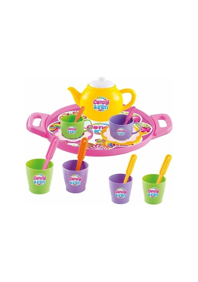 01593 Candy Tepsili Çay Set çok renkli